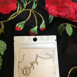Silver Sunflower Necklace Support for Ukraine 🌻
